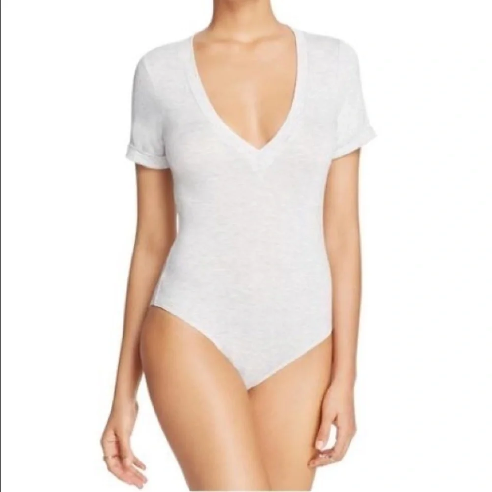 Intimately Free People Me Oh My Gray Bodysuit